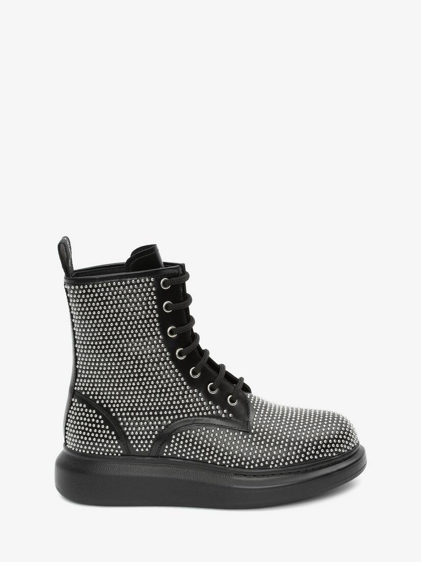 Botas Alexander McQueen Hybrid Lace-Up Mujer - Negros/Plateados - Mexico 762-YQJVMA